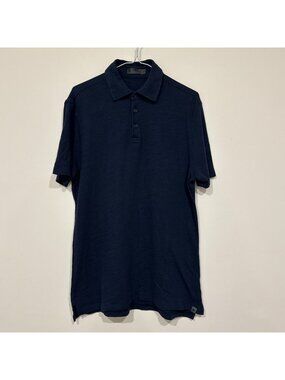 G/FORE Golf Mens Short Sleeve Golf Polo Shirt 100% Cotton Size M Twilight Navy